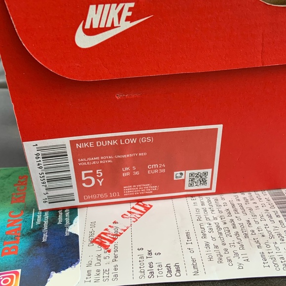 Nike Dunk Low HOT CURRY Game Royal (GS) - 5.5Y (7w) - Picture 6 of 7